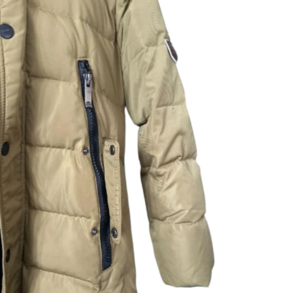 Kids Khaki and Green Puffer Coat - Picture 7 of 10
